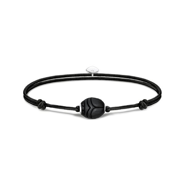Thomas Sabo Állítható fekete textil karkötő matt obszidián szkarabeusz gyönggyel A2109-172-11-L22V
