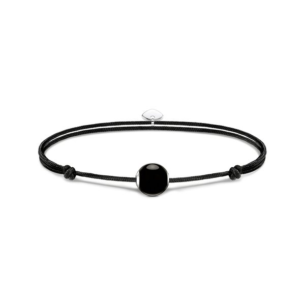 Thomas Sabo  Állítható fekete textil karkötő obszidián gyönggyel A2102-172-11-L22V