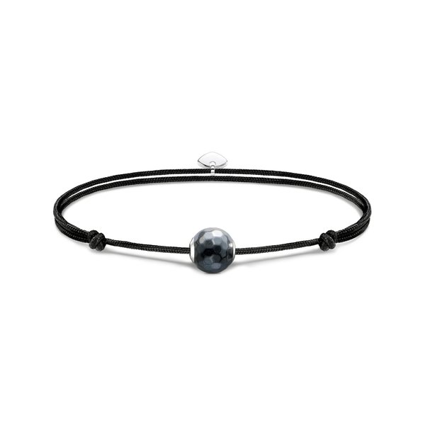 Thomas Sabo  Állítható fekete textil karkötő fazettált hematit gyönggyel A2104-173-5-L22V