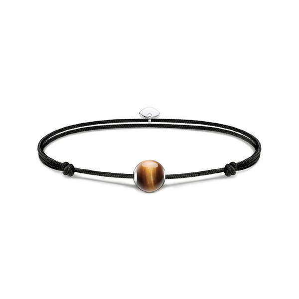 Thomas Sabo  Állítható fekete textil karkötő tigrisszem gyönggyel A2106-045-2-L22V