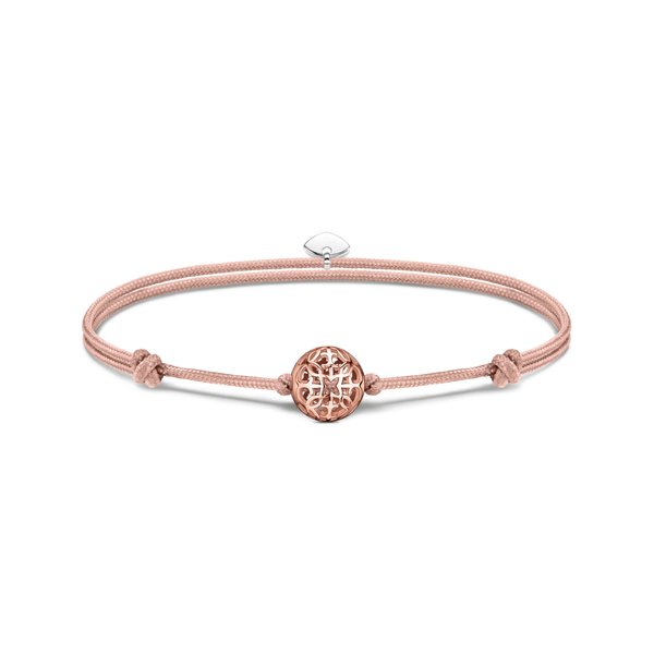 Thomas Sabo Állítható drapp textil karkötő rozé arabeszk gyönggyel A2126-597-40-L22V