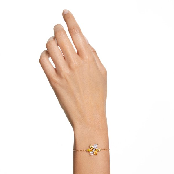 Swarovski Gema arany színű karkötő virág metszésű kristállyal 5652820