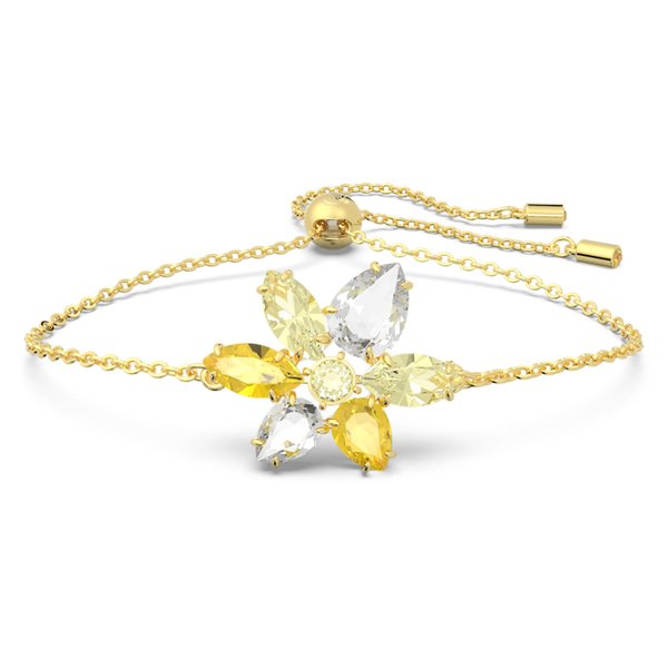 Swarovski Gema arany színű karkötő virág metszésű kristállyal 5652820