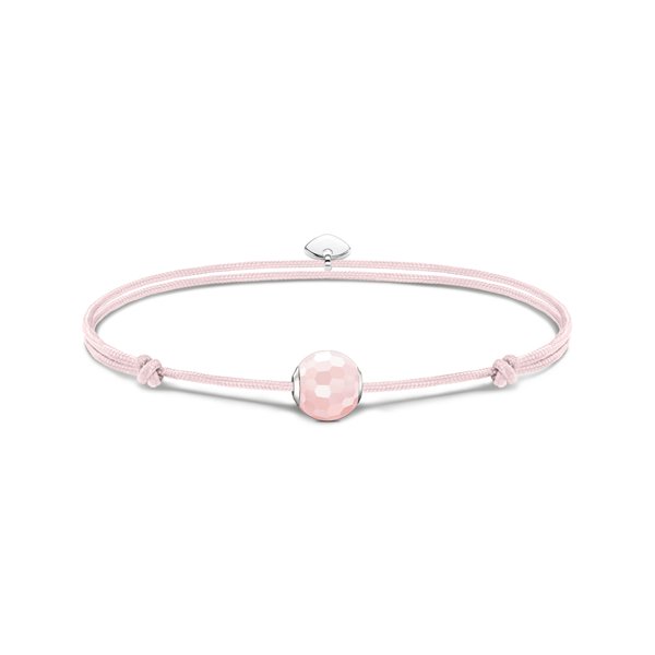 Thomas Sabo Állítható rózsaszín textil karkötő rózsakvarc gyönggyel A2113-813-9-L22V