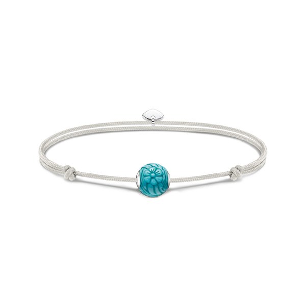 Thomas Sabo Állítható fehér textil karkötő howlit gyönggyel A2117-010-17-L22V