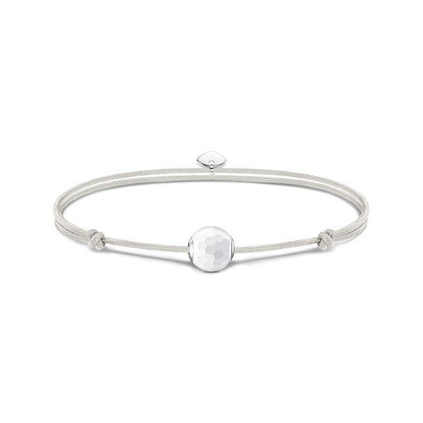 Thomas Sabo Állítható fehér textil karkötő fehér achát gyönggyel A2116-130-14-L22V
