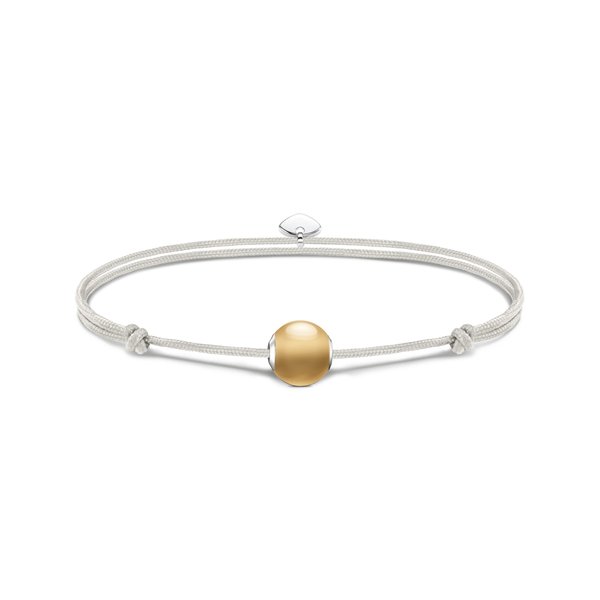 Thomas Sabo Állítható fehér textil karkötő achát gyönggyel A2121-130-16-L22V