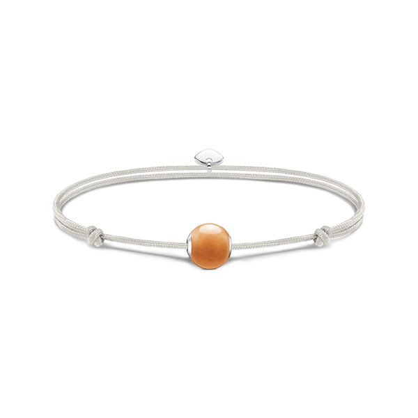 Thomas Sabo Állítható fehér textil karkötő narancs aventurin gyönggyel A2120-010-10-L22V