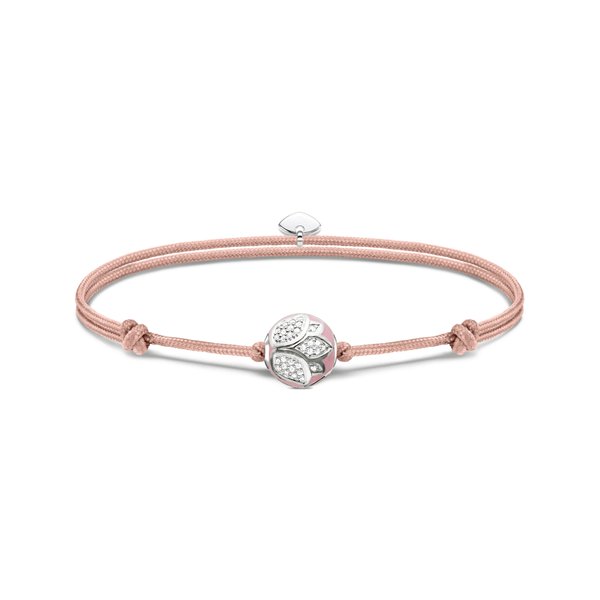 Thomas Sabo Állítható drapp textil karkötő lótuszvirág gyönggyel A2124-380-9-L22V