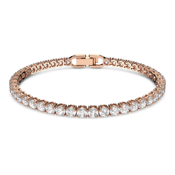 Swarovski Matrix rozé színű teniszkarkötő fehér kristállyal 5492235