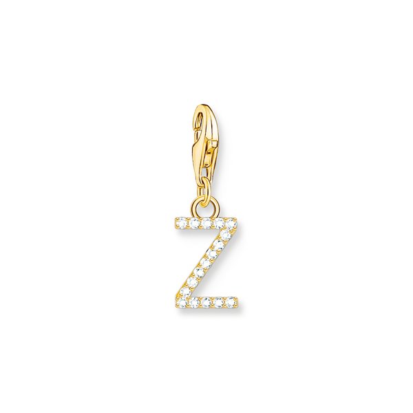Thomas Sabo Z betű aranyozott ezüst charm cirkóniával 1989-414-14