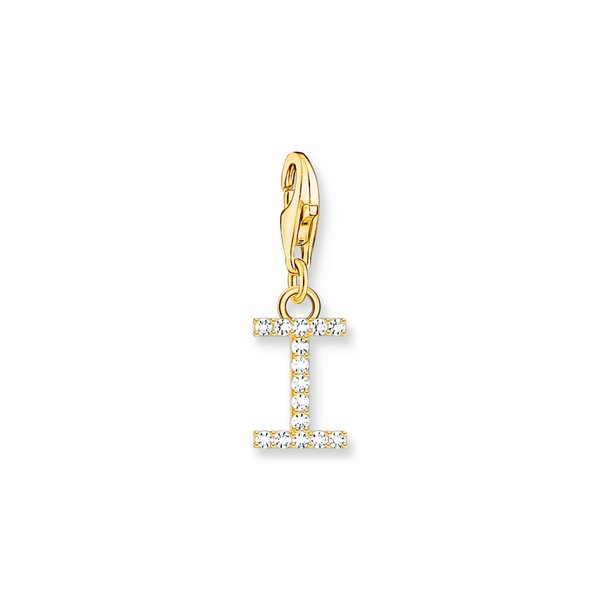 Thomas Sabo  I betű aranyozott ezüst charm cirkóniával 1972-414-14