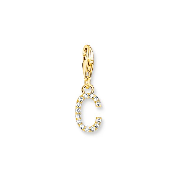 Thomas Sabo  C betű aranyozott ezüst charm cirkóniával 1966-414-14