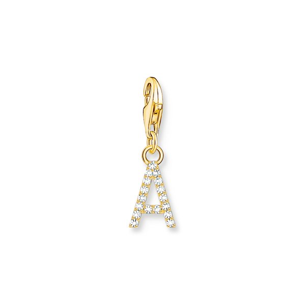 Thomas Sabo  A betű aranyozott ezüst charm cirkóniával 1964-414-14