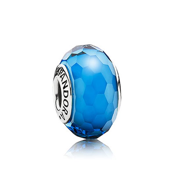 Pandora ékszer Türkiz fazettált muránói üveg ezüst charm 791607