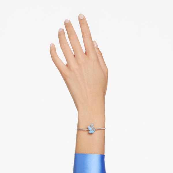 Swarovski Iconic kék hattyús ezüst színű karkötő 5660595