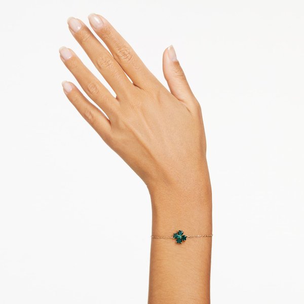 Swarovski Idillya arany színű karkötő zöld lóherével 5666585