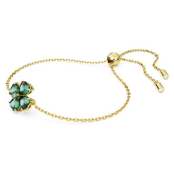 Swarovski Idillya arany színű karkötő zöld lóherével 5666585