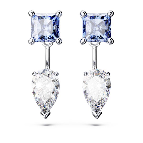Swarovski Mesmera ezüst színű fülbevaló kék és áttetsző kristállyal 5665767