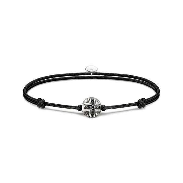 Thomas Sabo Állítható fekete textil karkötő keresztes gyönggyel A2111-889-11-L22V