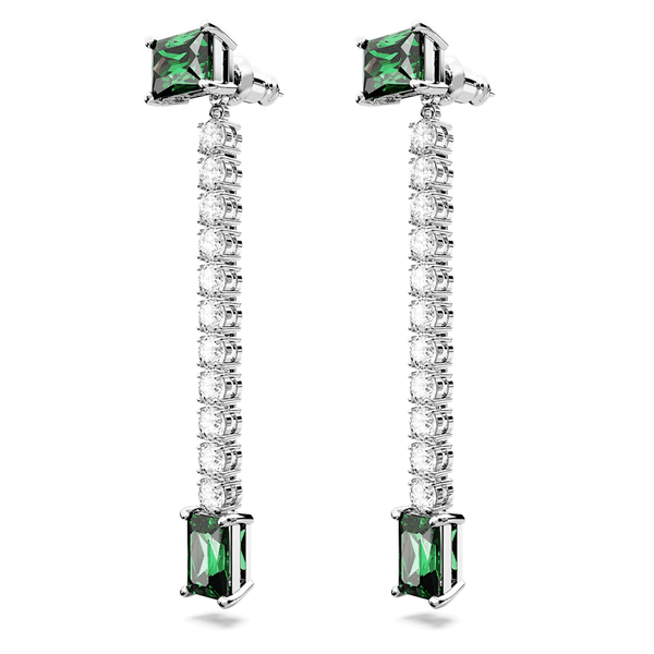 Swarovski Matrix függő fülbevaló áttetsző és zöld kristállyal 5665786