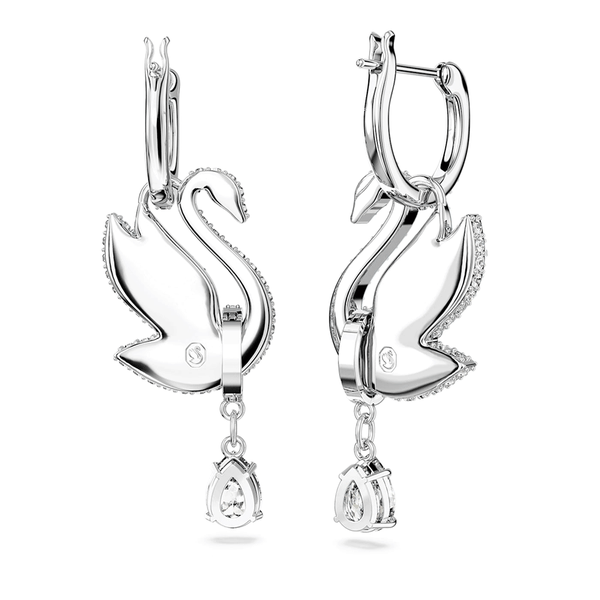 Swarovski Iconic kék hattyús ezüst színű függő fülbevaló 5660593