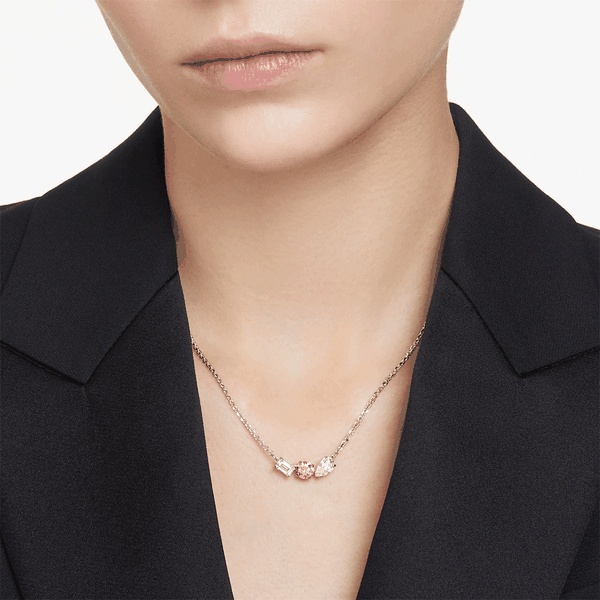 Swarovski Mesmera ezüst színű nyaklánc rózsaszín kristállyal 5673560