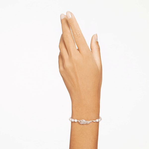 Swarovski Nice kristálygyöngy karkötő rozé tollal 5663482