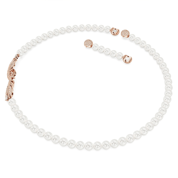 Swarovski Nice kristálygyöngy nyaklánc rozé tollal 5669221