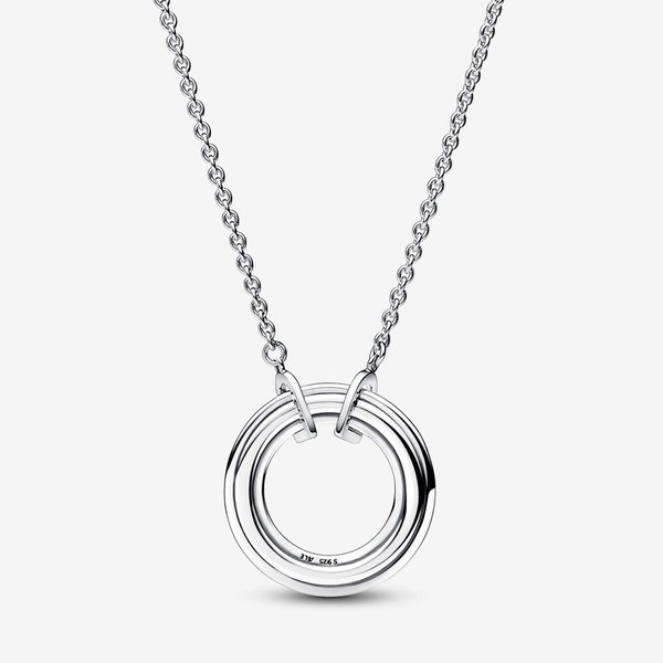 Pandora ékszer Signature ezüst rozé logó és pávé nyaklánc 382772C01-50