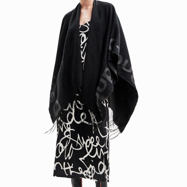 Desigual Loco Paris fekete poncsó 23WAIA14
