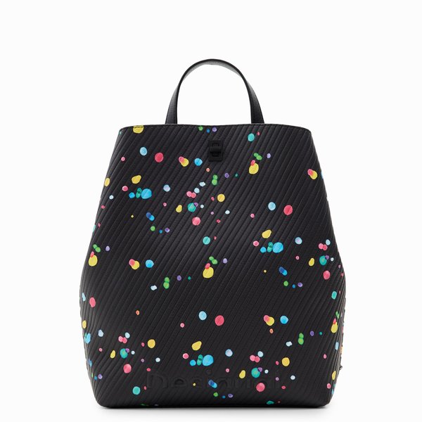 Desigual Splatter sumy pöttyös fekete hátizsák 23WAKP11