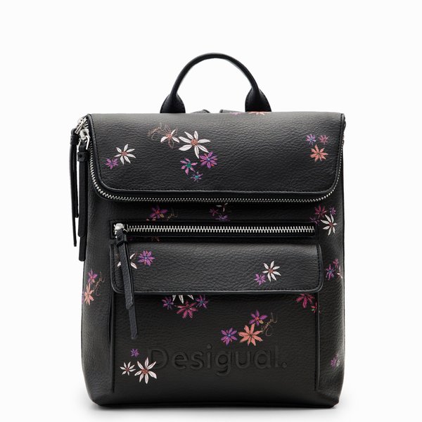 Desigual Yvette nerano fekete virágmintás hátizsák 23WAKP09