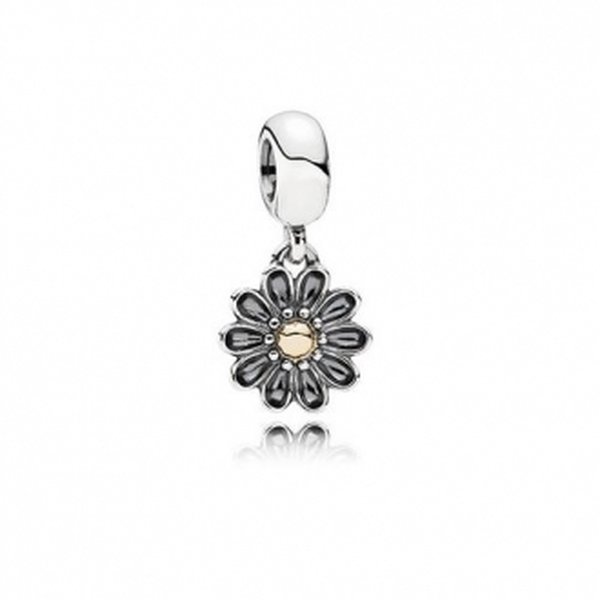 Pandora ékszer Gerbera függő ezüst charm 14K arannyal 791210