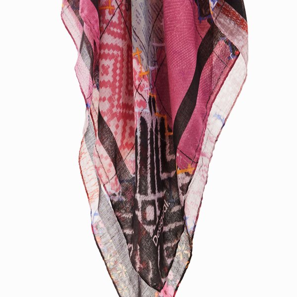 Desigual Dinamita rectangle kockás színes sál 23WAWA03
