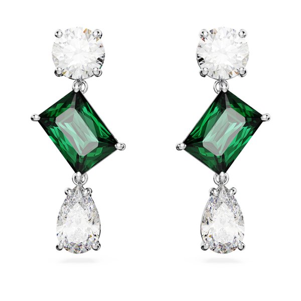 Swarovski Mesmera függő fülbevaló zöld és fehér kristállyal 5665878