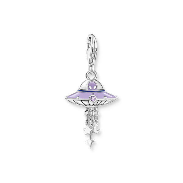 Thomas Sabo Ezüst ufo csészealjban charm lila tűzzománccal 2045-691-7