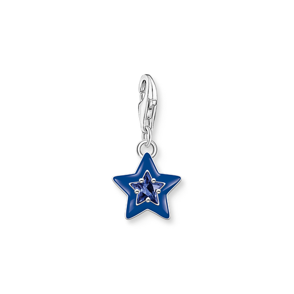 Thomas Sabo Ezüst csillag charm kék tűzzománccal és cirkóniával 2043-496-7