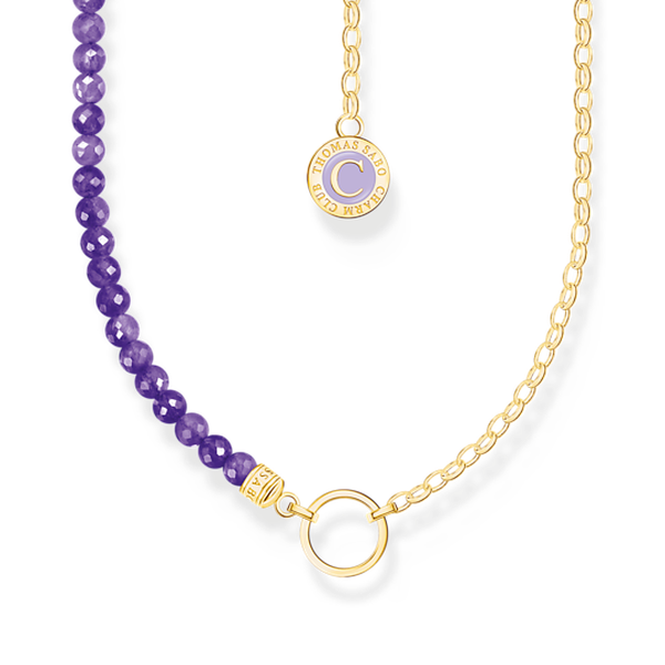 Thomas Sabo Charmista coin aranyozott ezüst nyaklánc ametiszttel KE2190-427-13-L45v