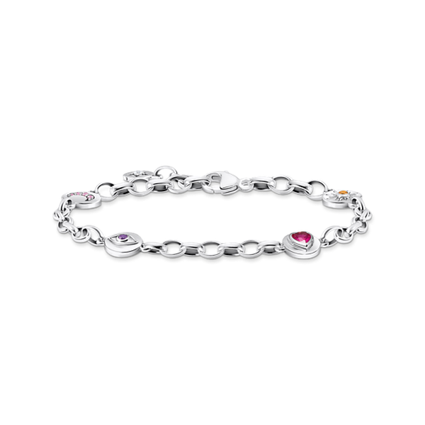 Thomas Sabo Ezüst láncos karkötő kerek elemekkel motívumokkal A2138-640-7-L19V