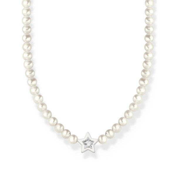 Thomas Sabo  Fehér csillag tenyésztett gyöngy ezüst nyaklánc KE2198-149-14-L42v