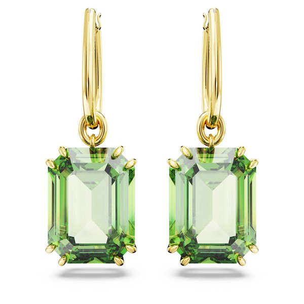 Swarovski Millenia arany színű fülbevaló nagy zöld kristállyal 5676071