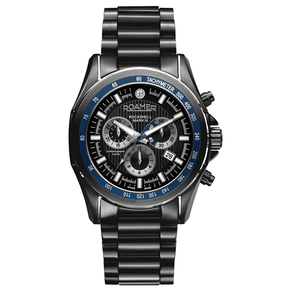 Roamer Rockshell Mark III fekete kronográf férfi óra 220837458550