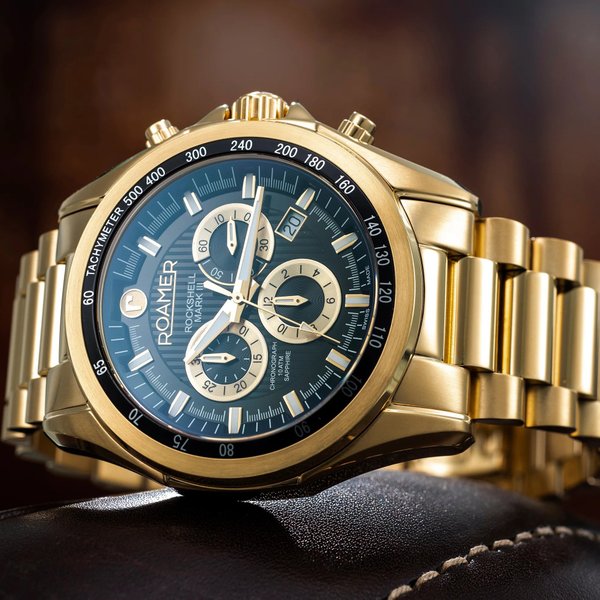 Roamer Rockshell Mark III arany színű kronográf férfi óra 220837485520