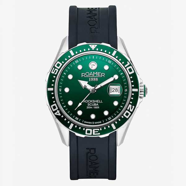 Roamer Rockshell Mark III Scuba zöld férfi búváróra fekete kaucsuk szíjjal 867833417502