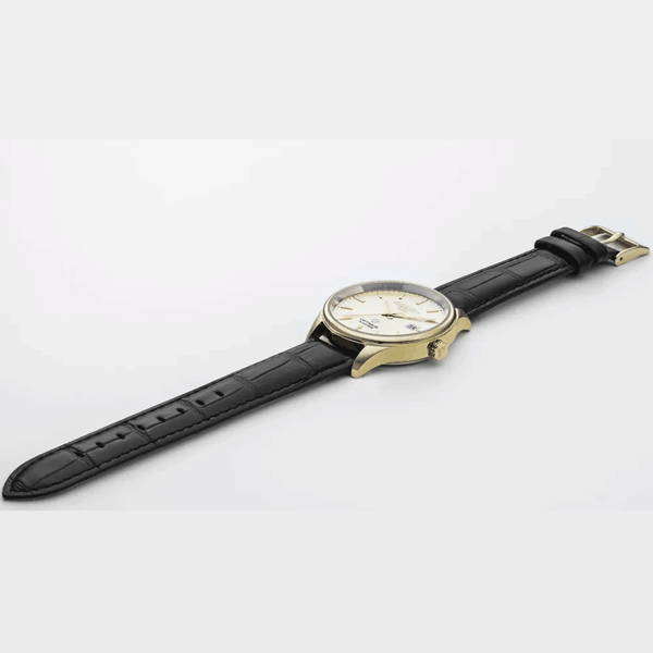 Roamer Optimus arany színű automata férfi óra fekete bőr szíjjal 983983483505