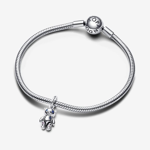 Pandora ékszer Mozgó Teddy mackó függő ezüst charm 792986C01