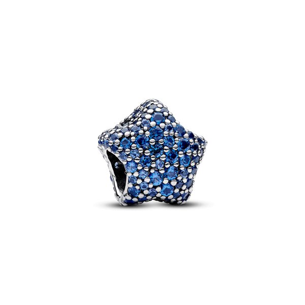 Pandora ékszer Merész kék pávé csillag ezüst charm 793026C01