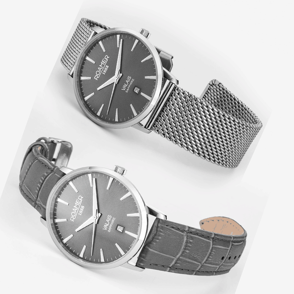 Roamer Valais szürke számlapos dupla szíjas férfi óra 988833415505
