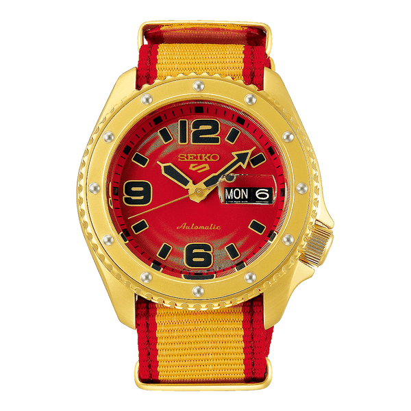 Seiko 5 Sports Street Fighter Zangief Limited Edition sárga férfi óra SRPF24K1